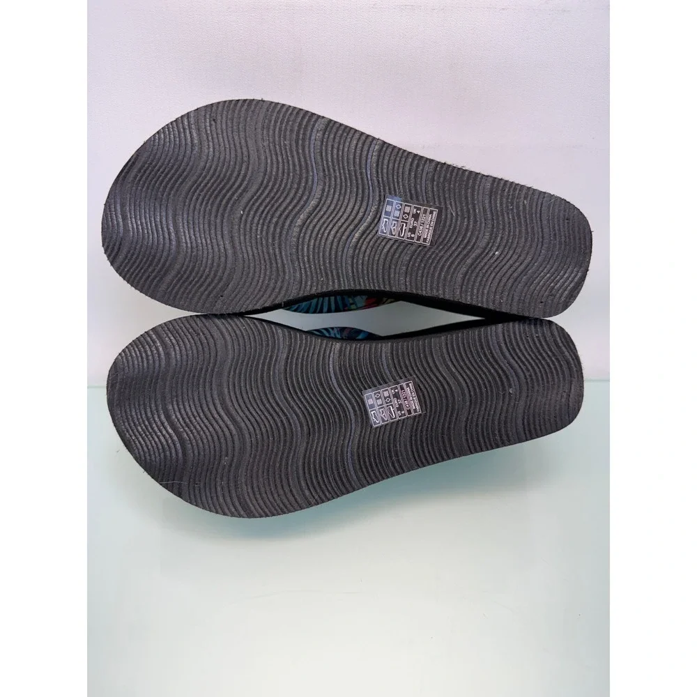 Rocket Dog Platform Flip Flop Sandals Women 6 Black Tropical Y2K Chunky Slides